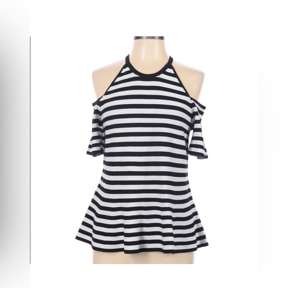 Ann Taylor Cold Shoulder Peplum Top Size Medium